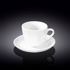 Wilmax Teetasse mit Untertasse 190 ml Weiß Porzellan WL-993175/AB