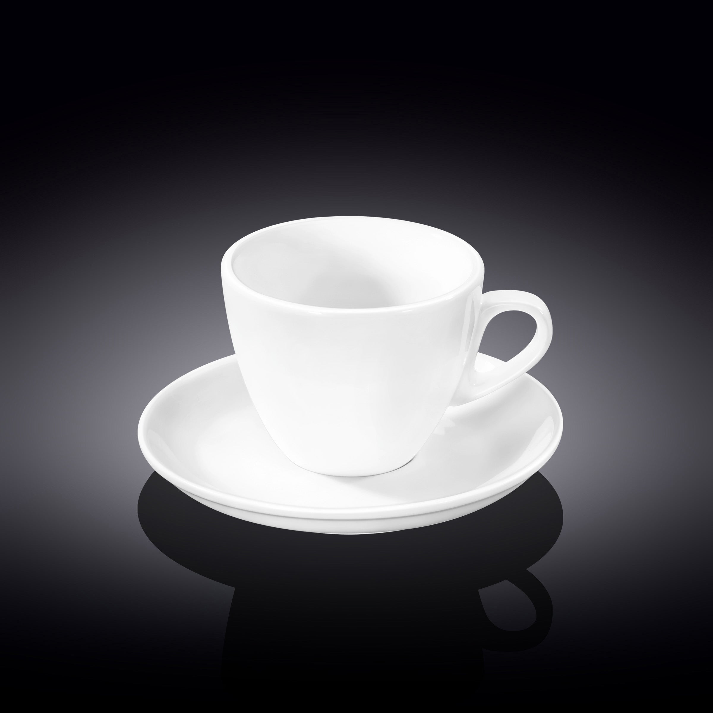 Wilmax Tasse mit Untertasse 190 ml Weiß aus Porzellan