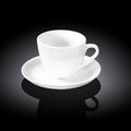 Wilmax Teetasse mit Untertasse 300 ml Weiß Porzellan WL-993176/AB