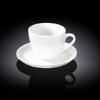 Wilmax Teetasse mit Untertasse 300 ml Weiß Porzellan WL-993176/AB