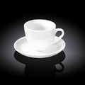 Wilmax Tasse mit Untertasse 300 ml Weiß aus Porzellan