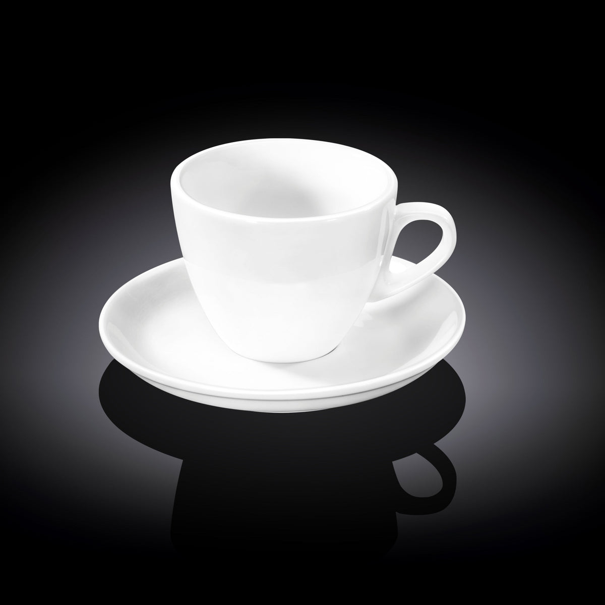 Wilmax Tasse mit Untertasse 300 ml Weiß aus Porzellan