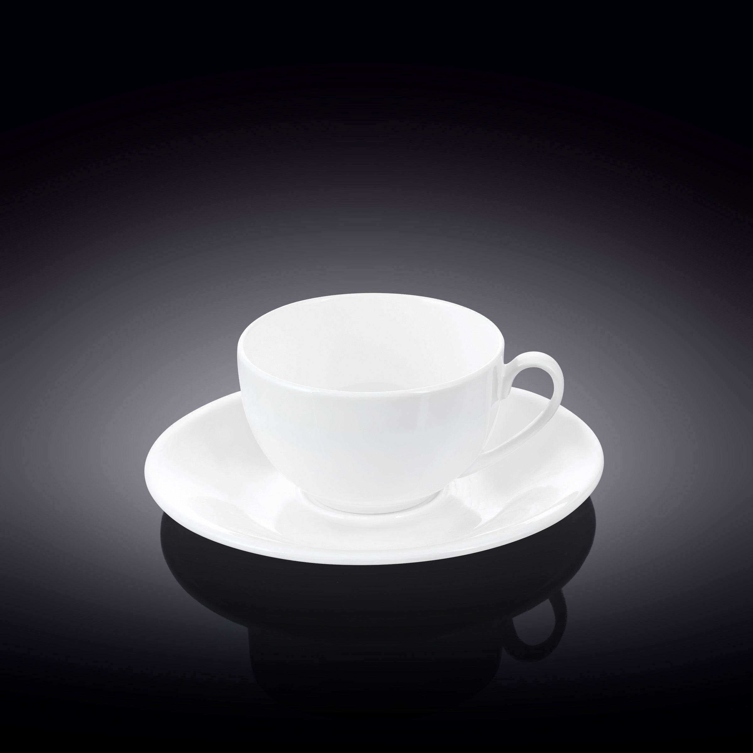 Wilmax Porzellan Kaffeetasse mit Untertasse 6-teilig Set 80 ml Weiß WL-993187/AB6