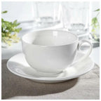 Wilmax Teetasse mit Untertasse 400 ml Weiß Porzellan WL-993191/AB