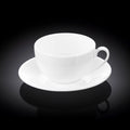 Wilmax Teetasse mit Untertasse 400 ml Weiß Porzellan WL-993191/AB