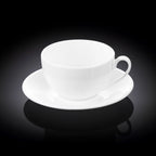Wilmax Teetasse mit Untertasse 400 ml Weiß Porzellan WL-993191/AB