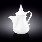 Wilmax Arabische Kaffee- und Teekanne mit integriertem Ausgusssieb 1000 ml Weiß aus Porzellan