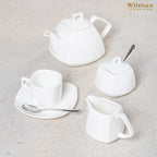 Wilmax Kaffee- und Teekanne mit integriertem Ausgusssieb 1050 ml Weiß aus Porzellan