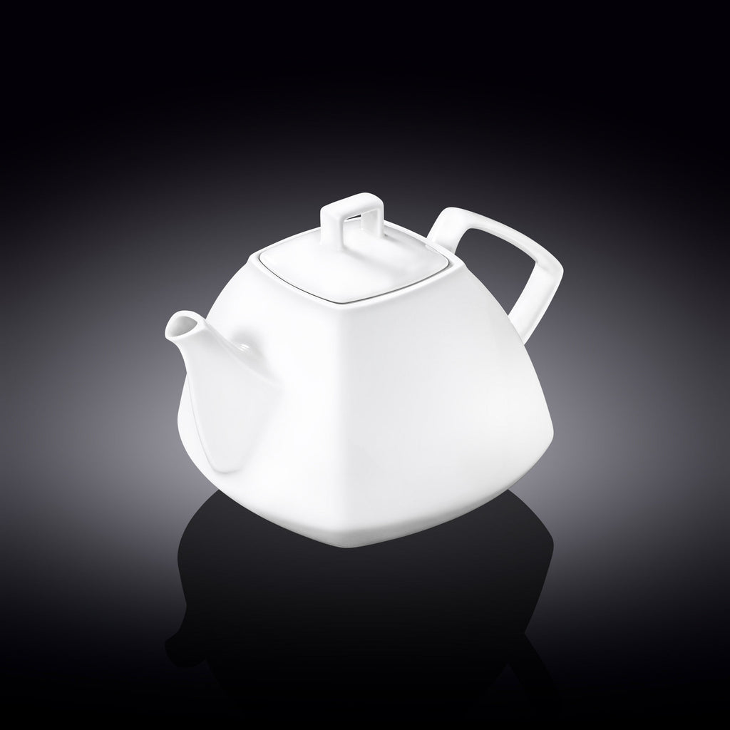 Wilmax Kaffee- und Teekanne mit integriertem Ausgusssieb 1050 ml Weiß aus Porzellan