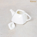 Wilmax Kaffee- und Teekanne mit integriertem Ausgusssieb 1050 ml Weiß aus Porzellan