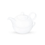 Wilmax Teekanne und Tasse Set 375 ml 340 ml Weiß Porzellan WL-994048/AB