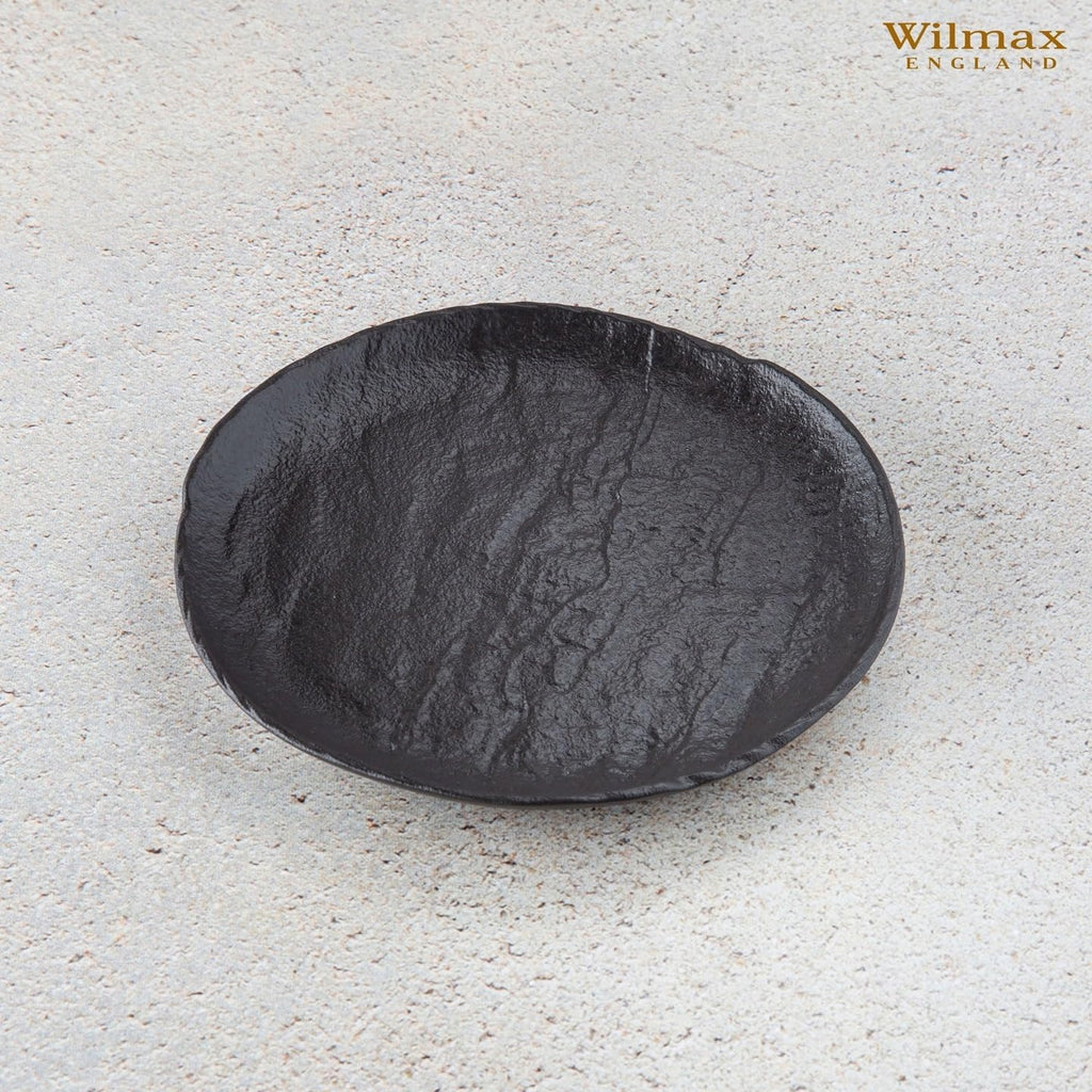 Wilmax Runder Teller 15,5 cm 6er-Set Schwarz aus Porzellan
