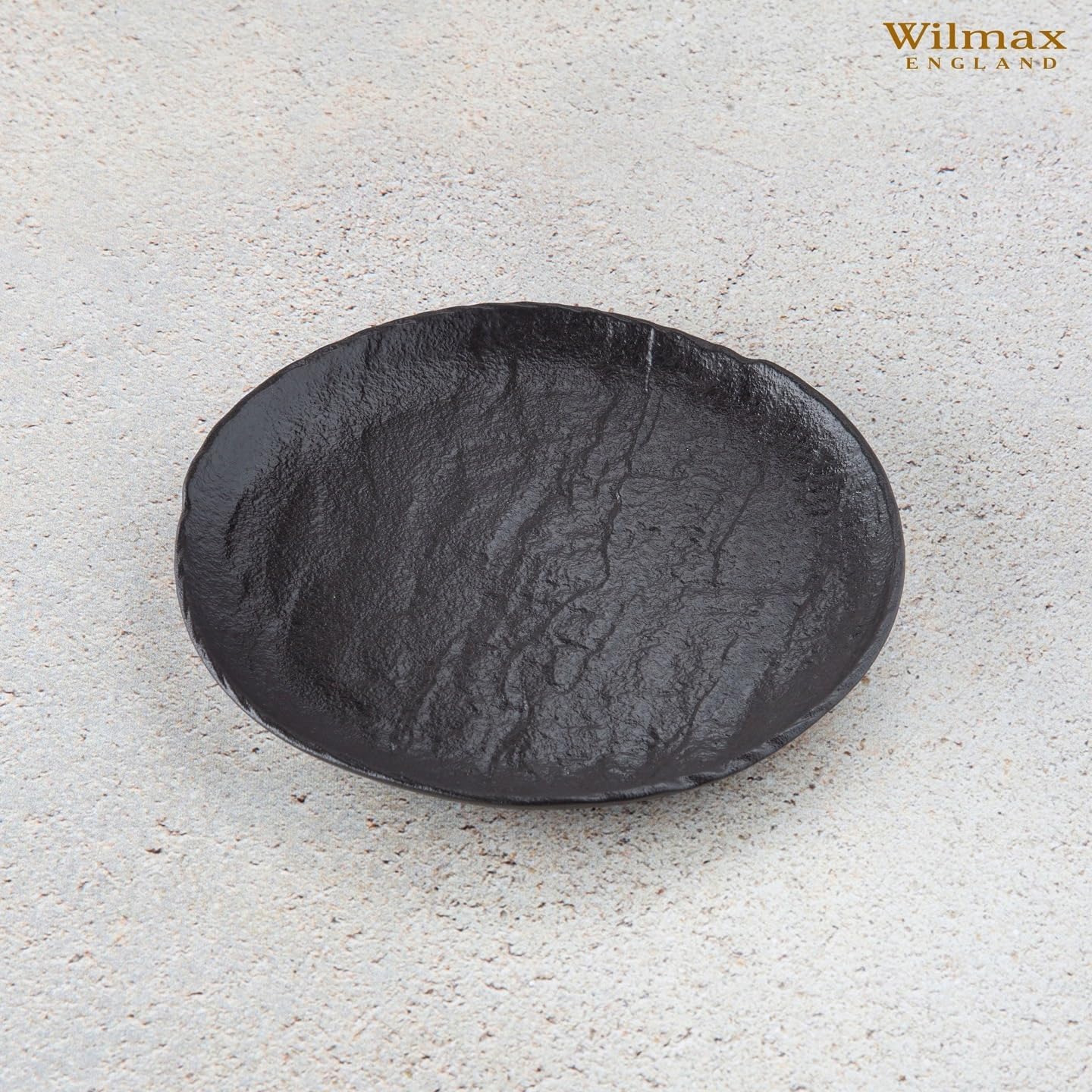 Wilmax Runder Teller 15,5 cm 6er-Set Schwarz aus Porzellan