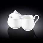 Wilmax Zuckerdose und Milchkännchen Set Weiß Porzellan WL-995024/2C