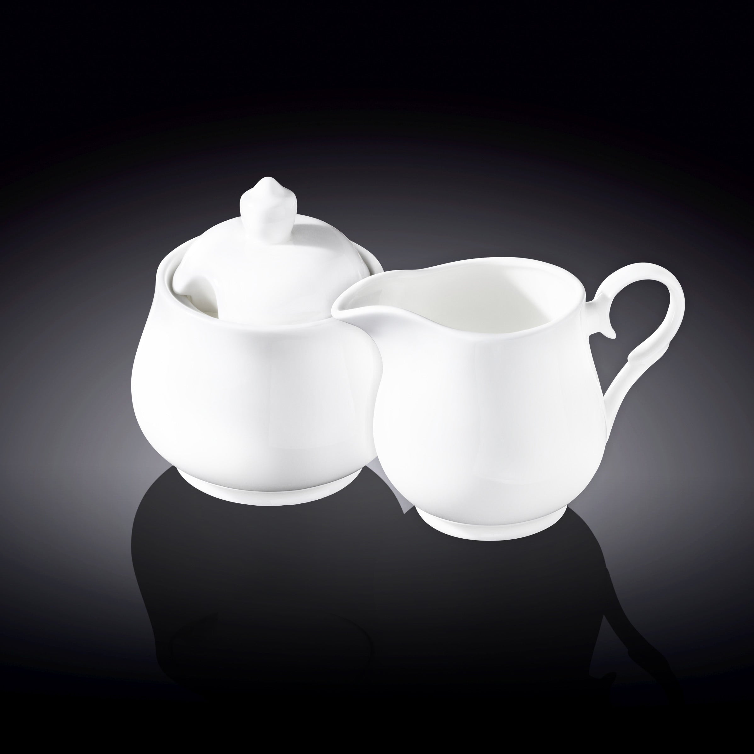 Wilmax Zuckerdose und Milchkännchen Set Weiß Porzellan WL-995024/2C