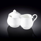 Wilmax Zuckerdose und Milchkännchen Set Weiß Porzellan WL-995024/2C