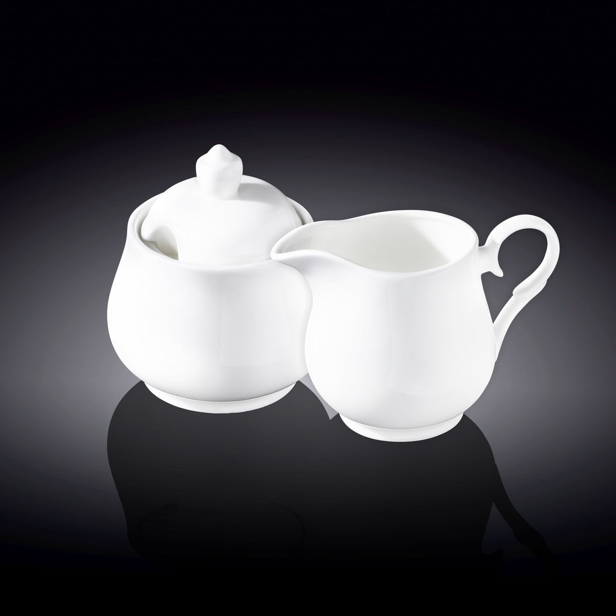 Wilmax Zuckerdose und Milchkännchen Set Weiß Porzellan WL-995024/2C
