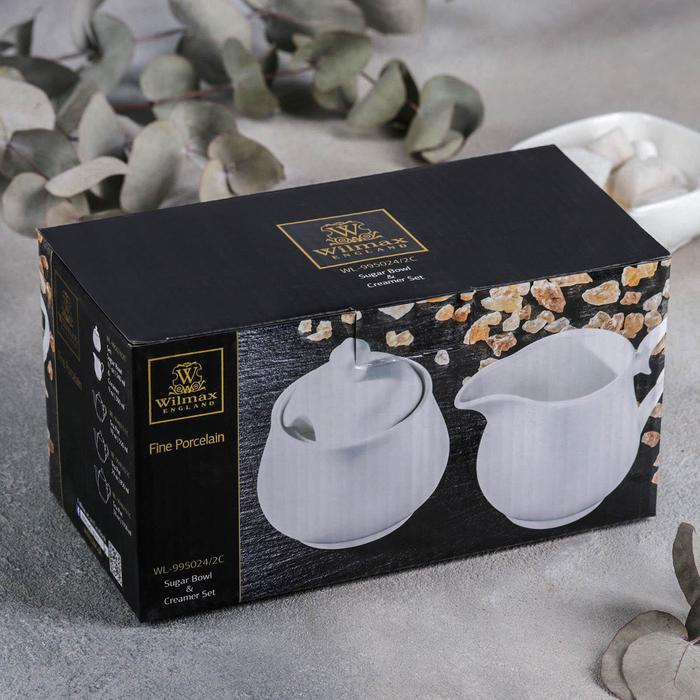 Wilmax Zuckerdose und Milchkännchen Set Weiß Porzellan WL-995024/2C