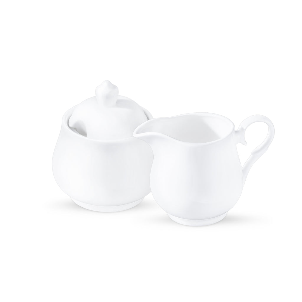 Wilmax Zuckerdose und Milchkännchen Set Weiß Porzellan WL-995024/2C