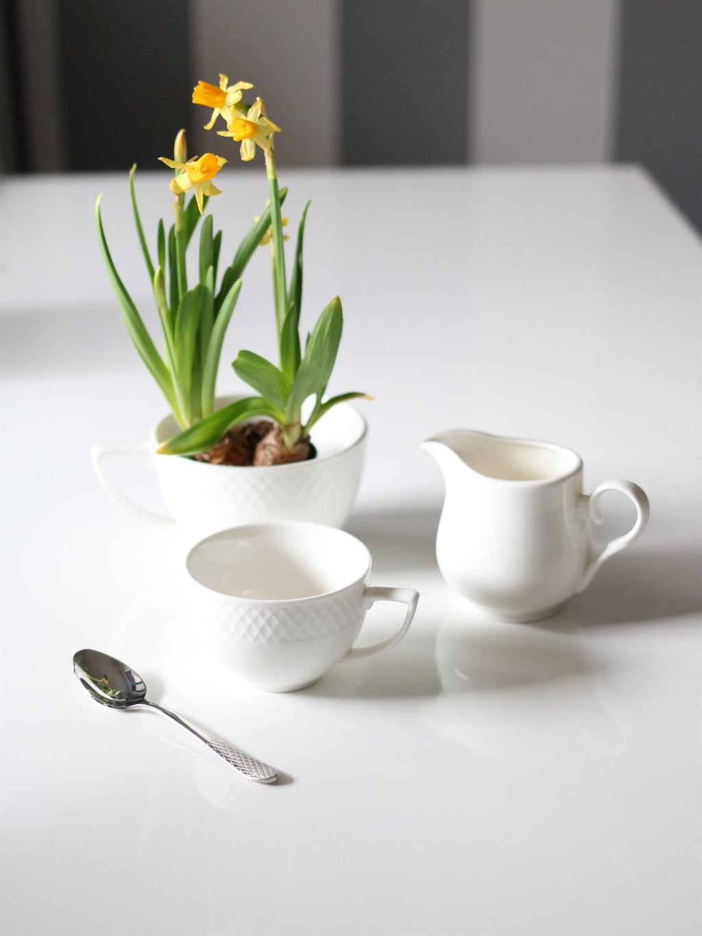 Wilmax Zuckerdose und Milchkännchen Set Weiß Porzellan WL-995024/2C