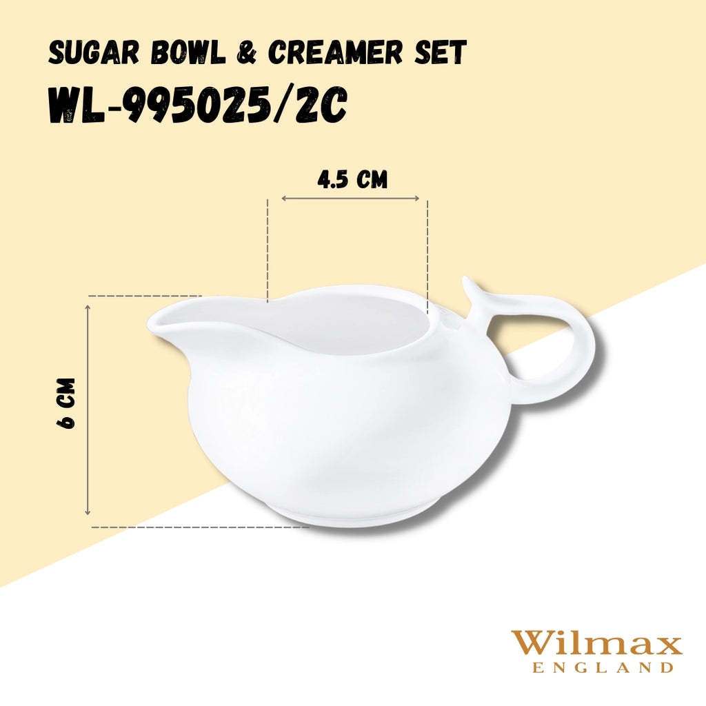 Wilmax Zuckerdose und Milchkännchen Set Weiß Porzellan WL-995025/2C