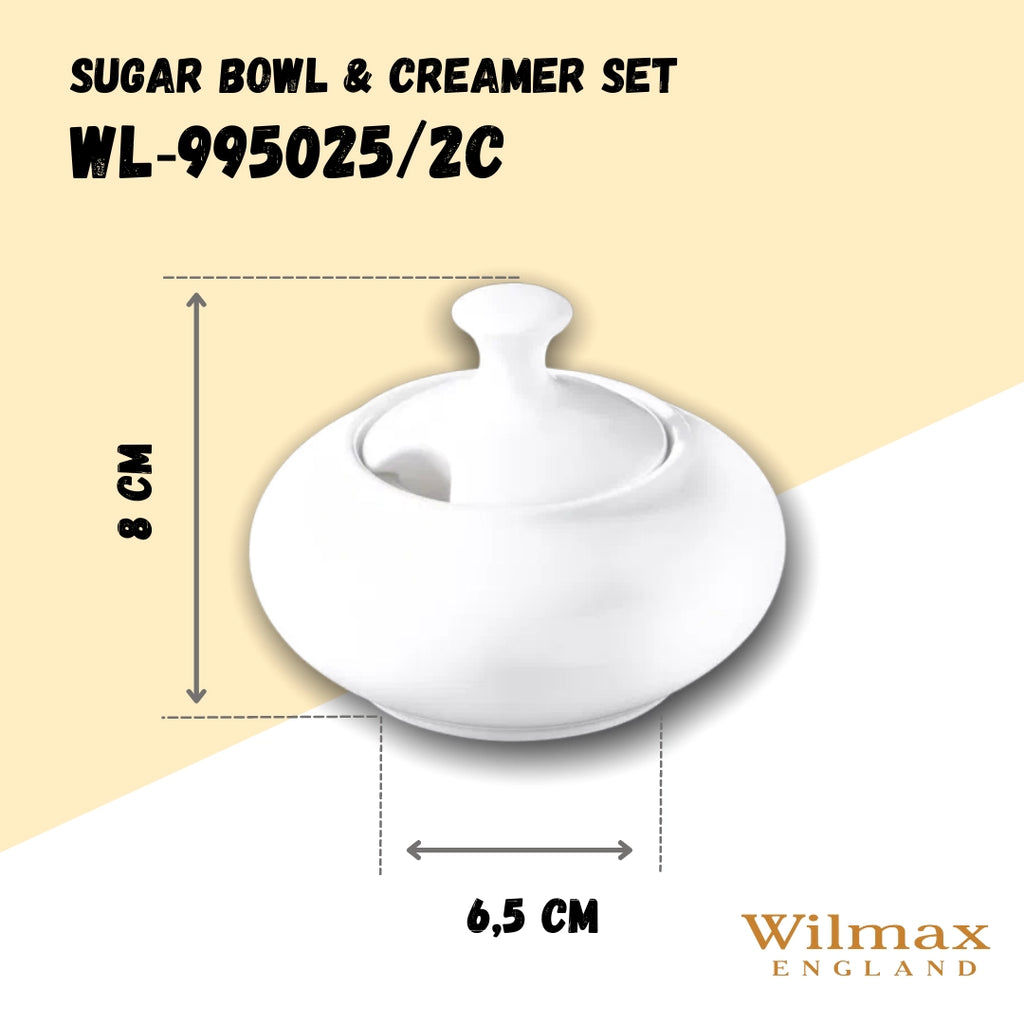 Wilmax Zuckerdose und Milchkännchen Set Weiß Porzellan WL-995025/2C