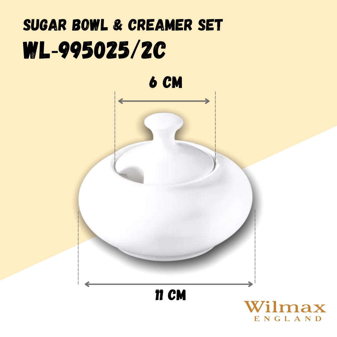 Wilmax Zuckerdose und Milchkännchen Set Weiß Porzellan WL-995025/2C
