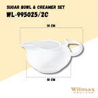 Wilmax Zuckerdose und Milchkännchen Set Weiß Porzellan WL-995025/2C