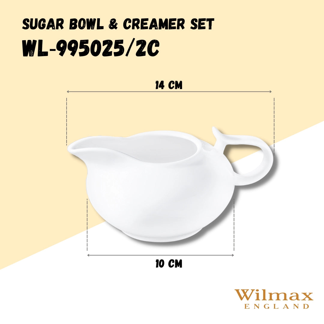 Wilmax Zuckerdose und Milchkännchen Set Weiß Porzellan WL-995025/2C
