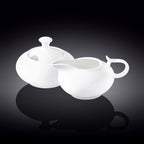 Wilmax Zuckerdose und Milchkännchen Set Weiß Porzellan WL-995025/2C