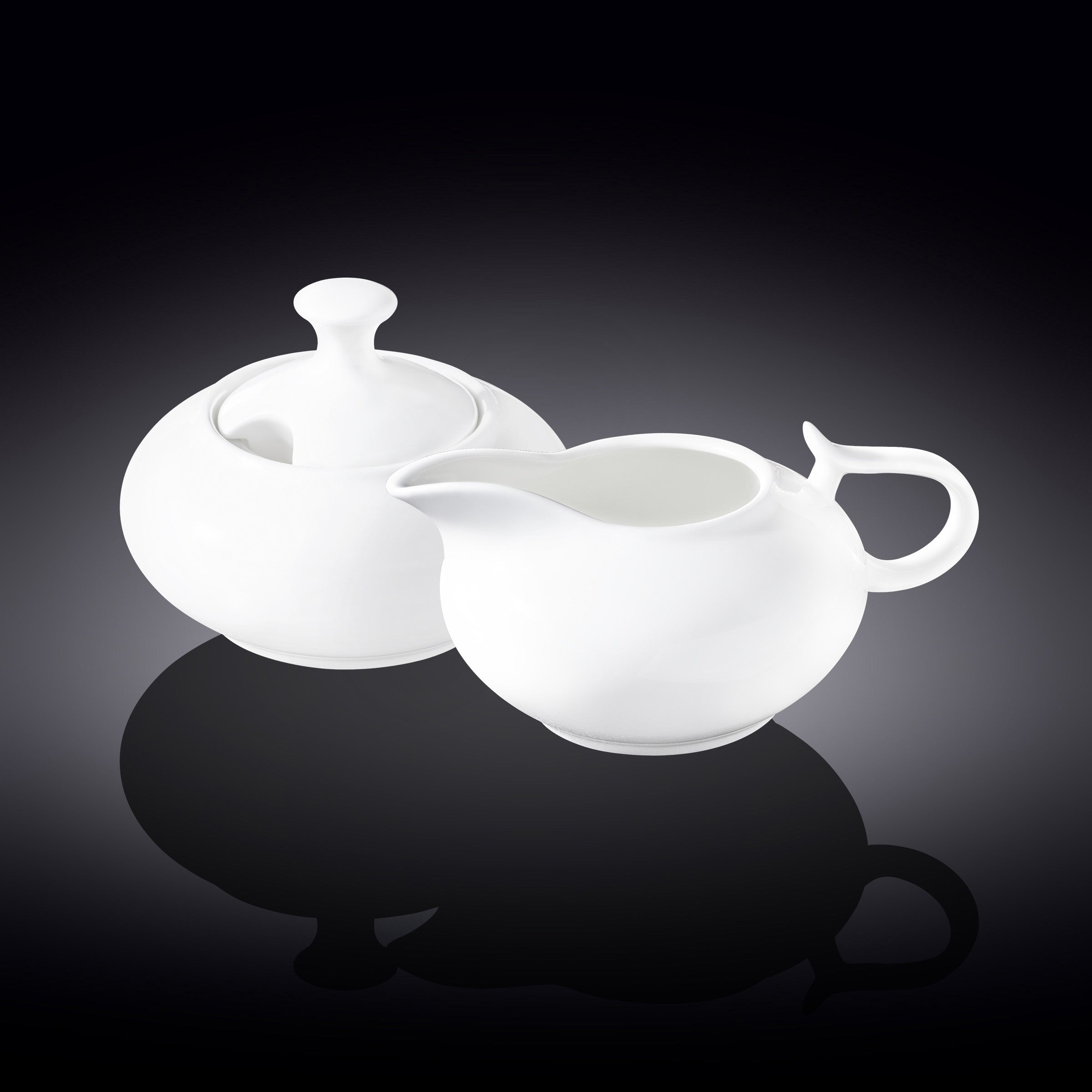 Wilmax Zuckerdose und Milchkännchen Set Weiß Porzellan WL-995025/2C