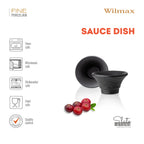 Wilmax Servierplatte und Saucenschale Set 4er Schwarz WL-661133/A2-WL-661134/A2