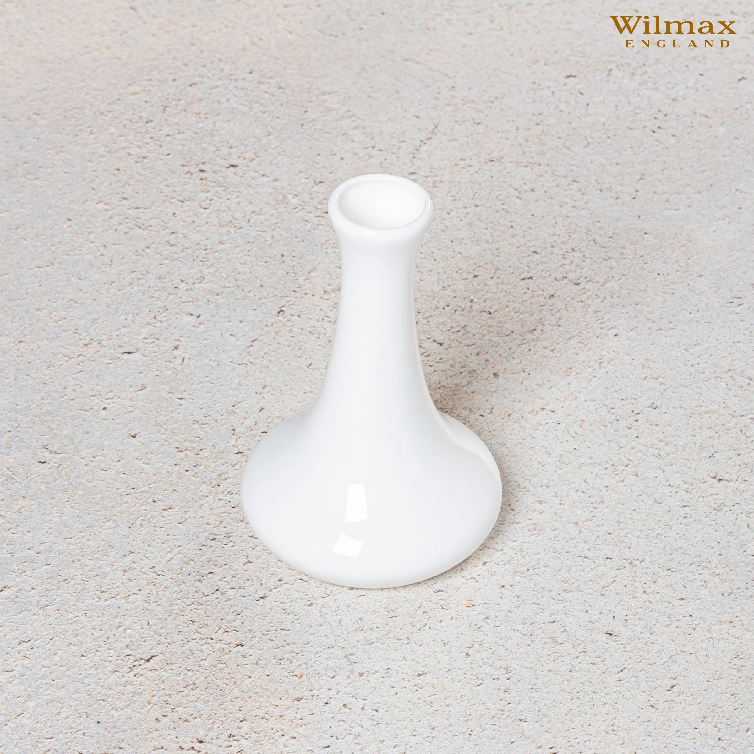 Wilmax Blumenvase Ø 9 cm Höhe 14 cm Weiß aus Porzellan