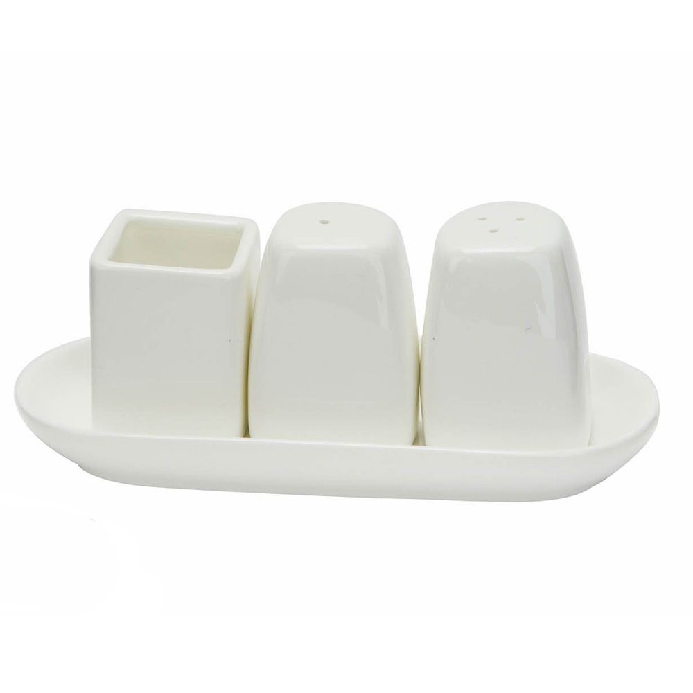 Wilmax Salz- und Pfefferstreuer Set mit Zahnstocherhalter WL-996005/SP