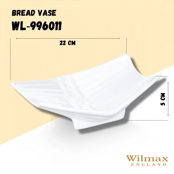 Wilmax Wl-996011/A Brotvase, 23 cm, spülmaschinenfest, leicht zu reinigen, feines englisches Porzellan, Weiß, 2 Stück