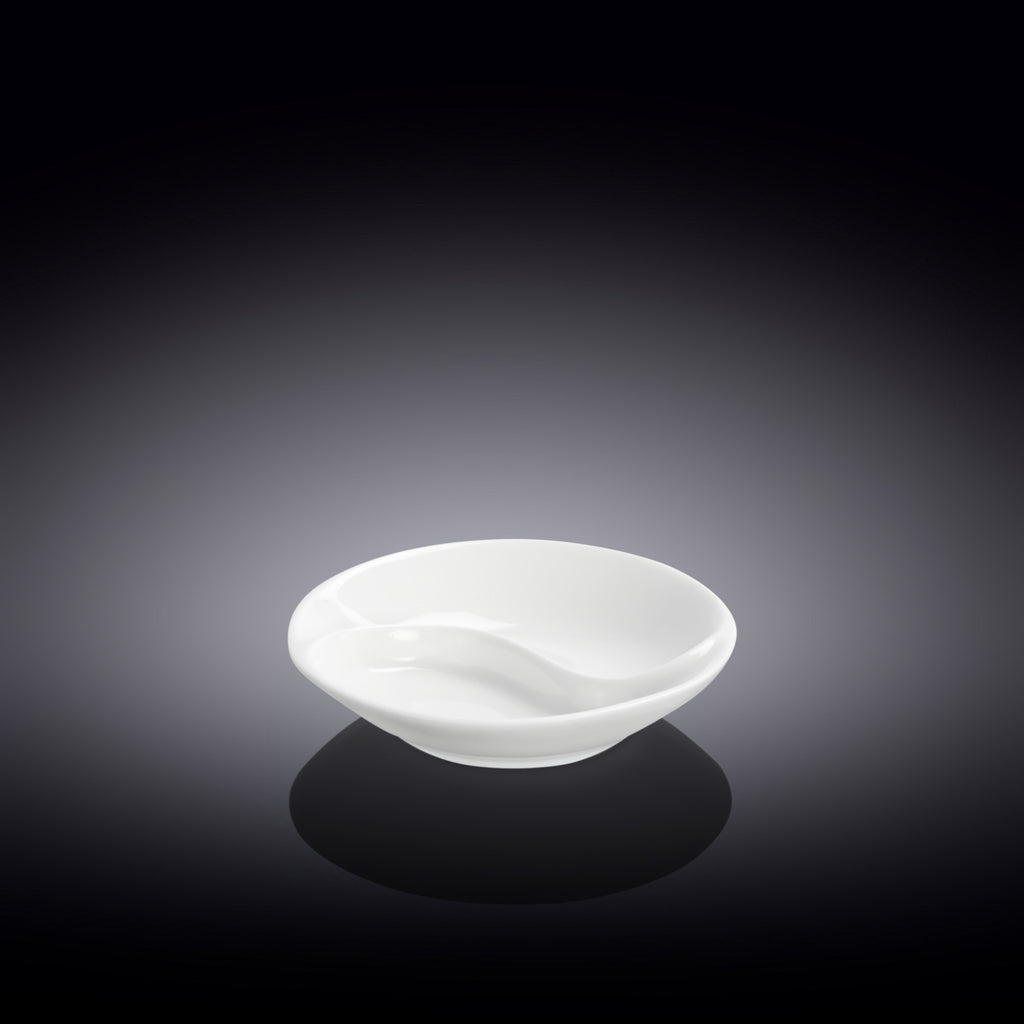 Wilmax Sojaschale mit Unterteilung 9 cm Porzellan Weiß WL-996049/A