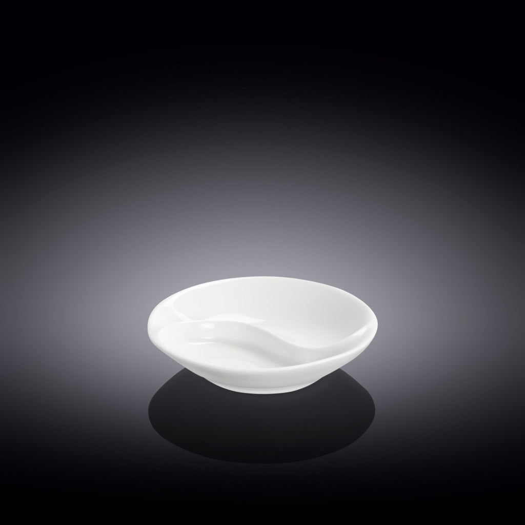 Wilmax Sojaschale mit Unterteilung 9 cm Weiß aus Porzellan