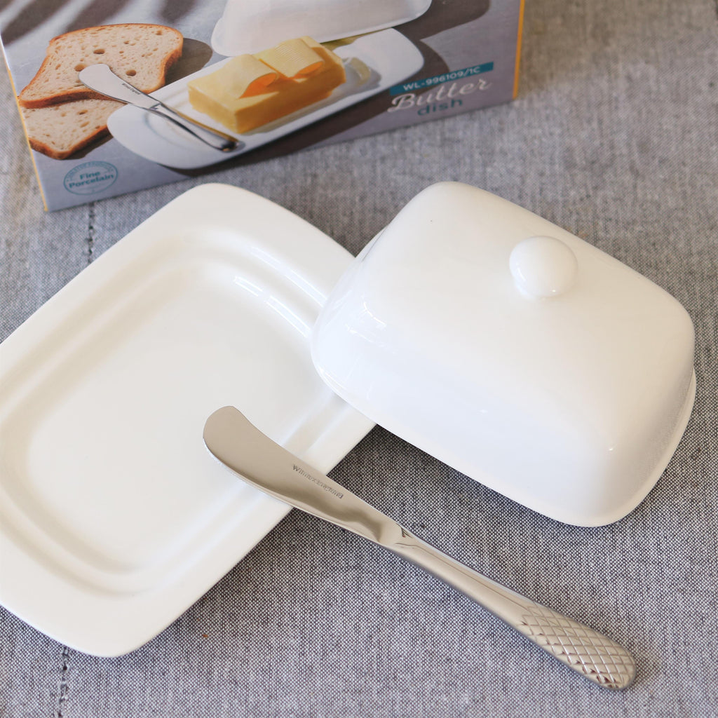 Wilmax Butterdose 19x12.5x8.5 cm Porzellan Weiß WL-996109/A