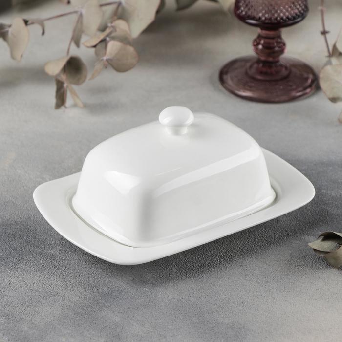 Wilmax Butterdose Weiß 19 x 12,5 x 8,5 cm – Elegantes Design – WL-996109/1C