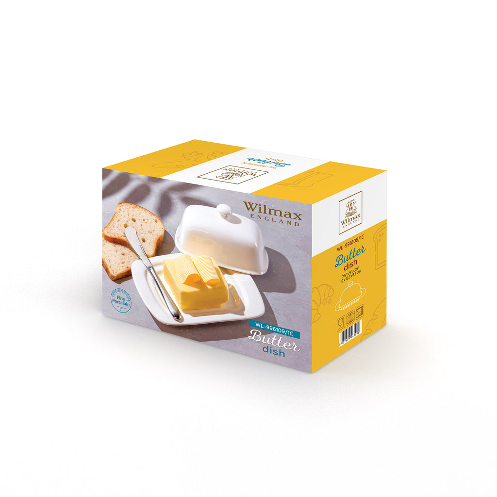 Wilmax Butterdose 19x12.5x8.5 cm Porzellan Weiß WL-996109/1C
