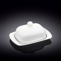 Wilmax Butterdose 19 × 12,5 × 8,5 cm Weiß aus Porzellan