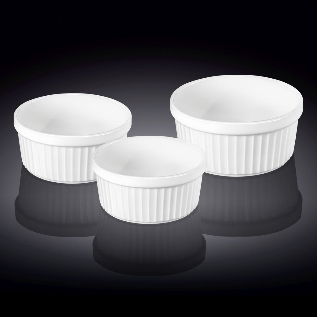 Wilmax Ramekin Set 3-teilig Porzellan Weiß WL-996122/3C