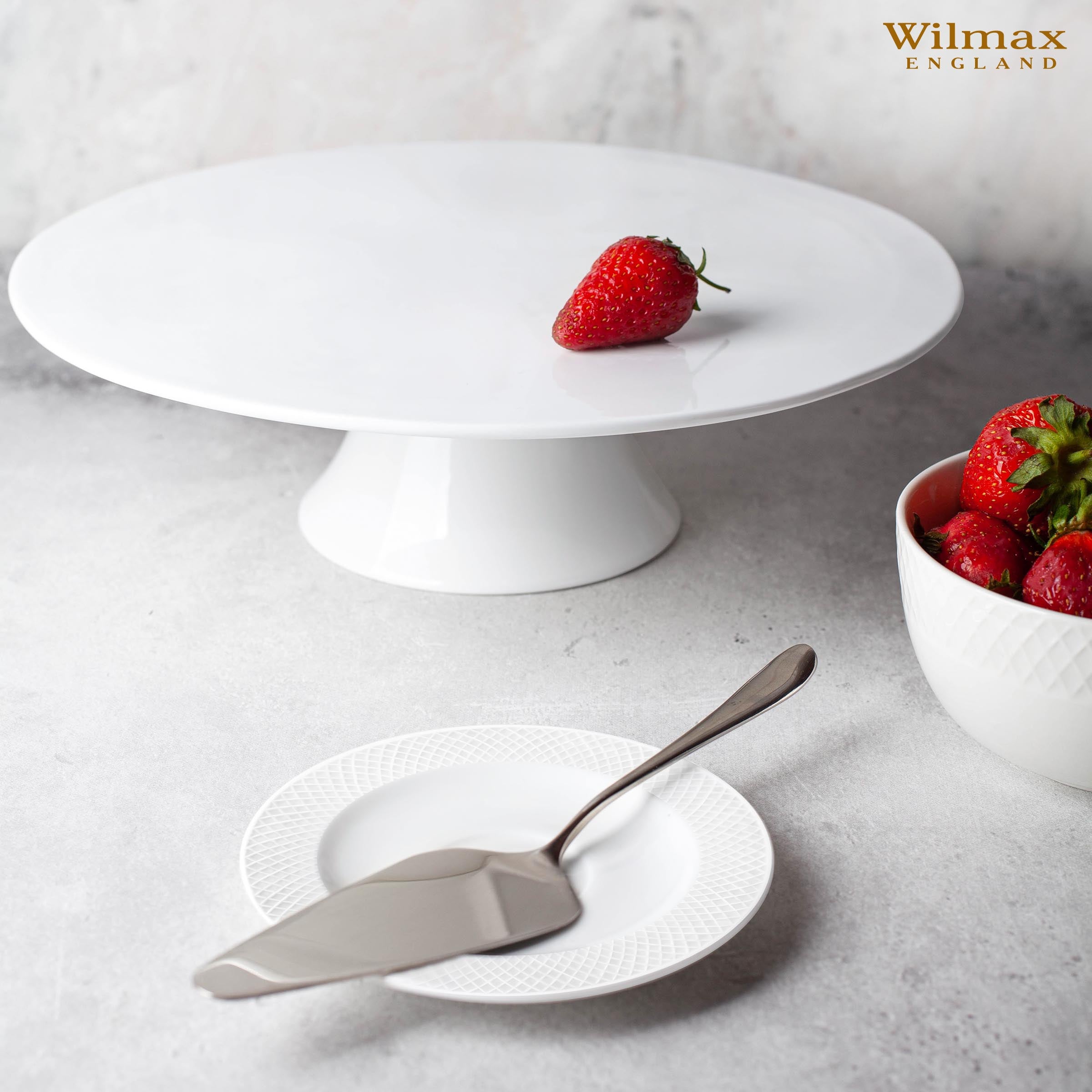 Wilmax Kuchenständer 30 cm aus Porzellan, elegantes Design – WL-996130/A