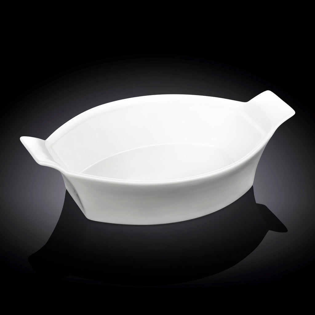 Wilmax Backform oval 22 cm Porzellan Weiß WL-997009/A