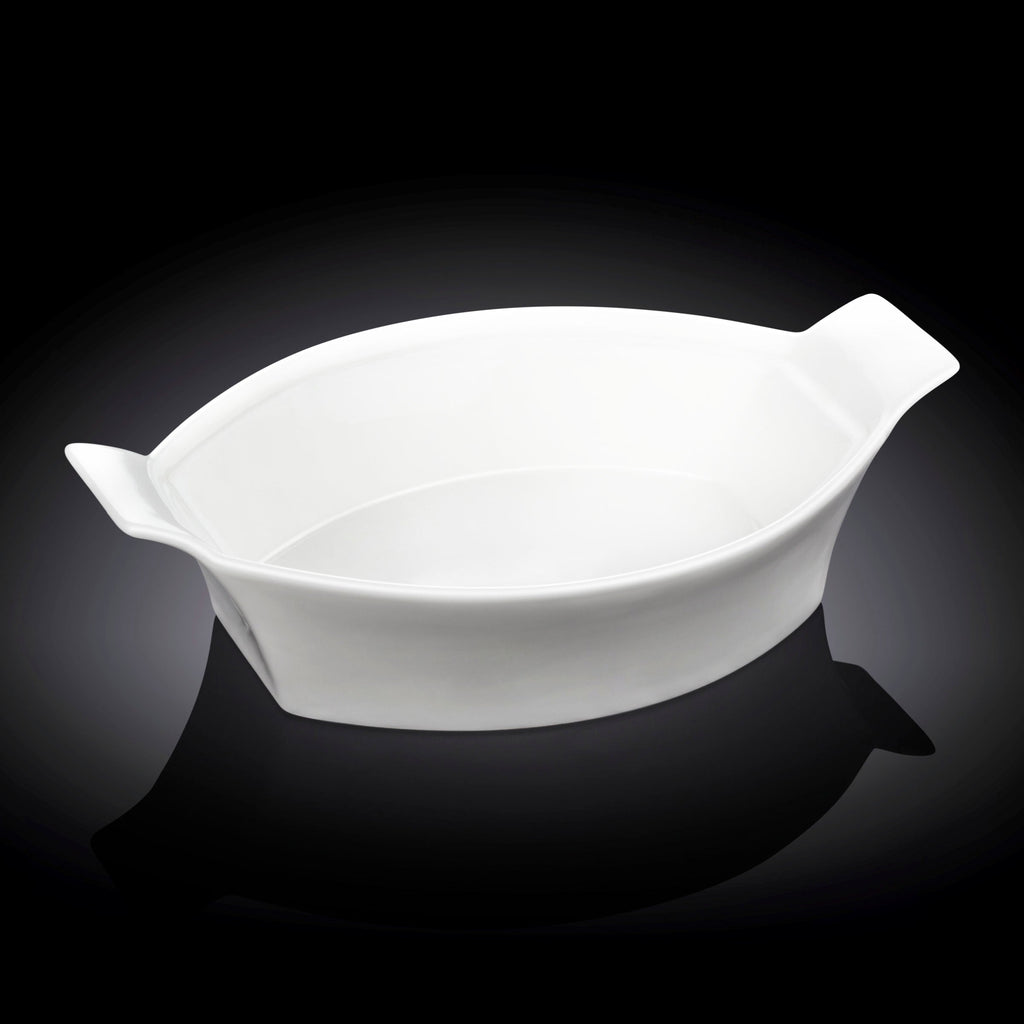 Wilmax Ovale Backform 22 cm Weiß aus Porzellan