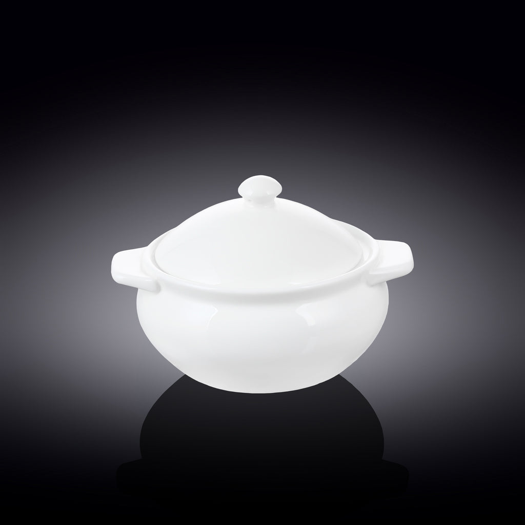Wilmax Topf mit Deckel 620 ml Porzellan Weiß WL-997015/1C