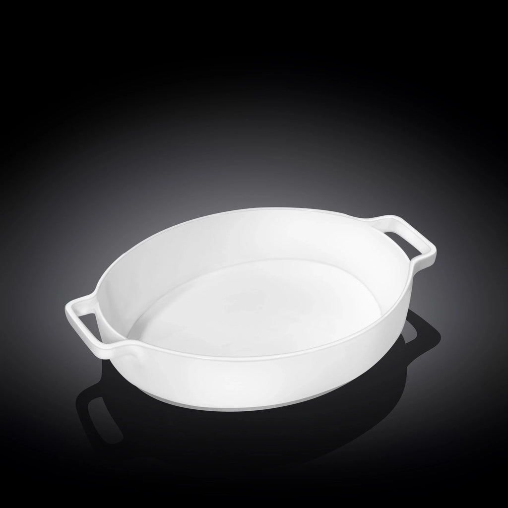 Wilmax Auflaufform mit Griffen 1650 ml Weiß aus Porzellan
