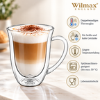 Wilmax Doppelwandiger Becher 300 ml 2er-Set Transparent