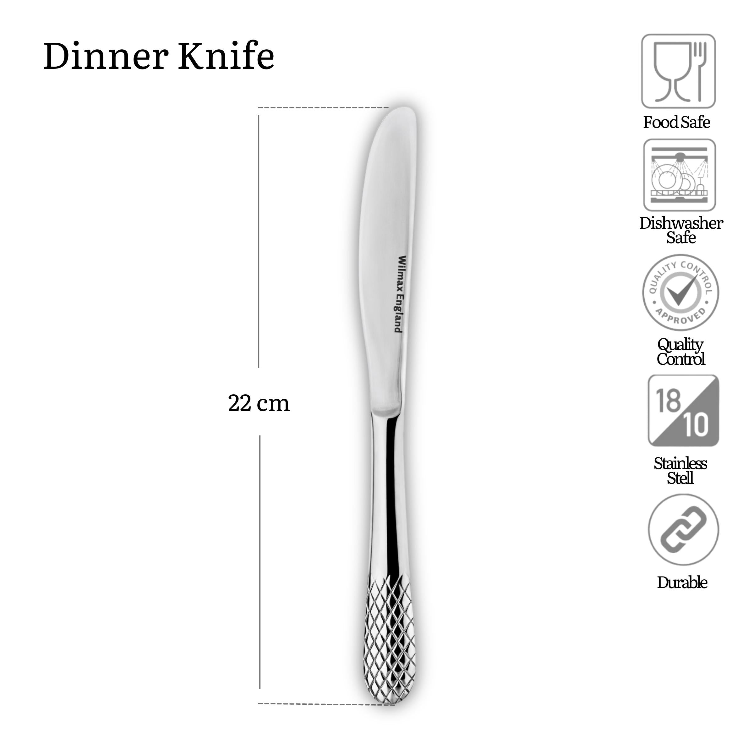 Wilmax Tafelmesser 22 cm Silber aus Edelstahl