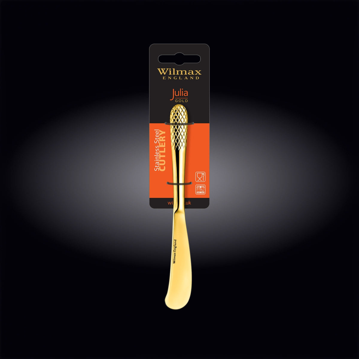 Wilmax Buttermesser 17 cm Gold aus Edelstahl
